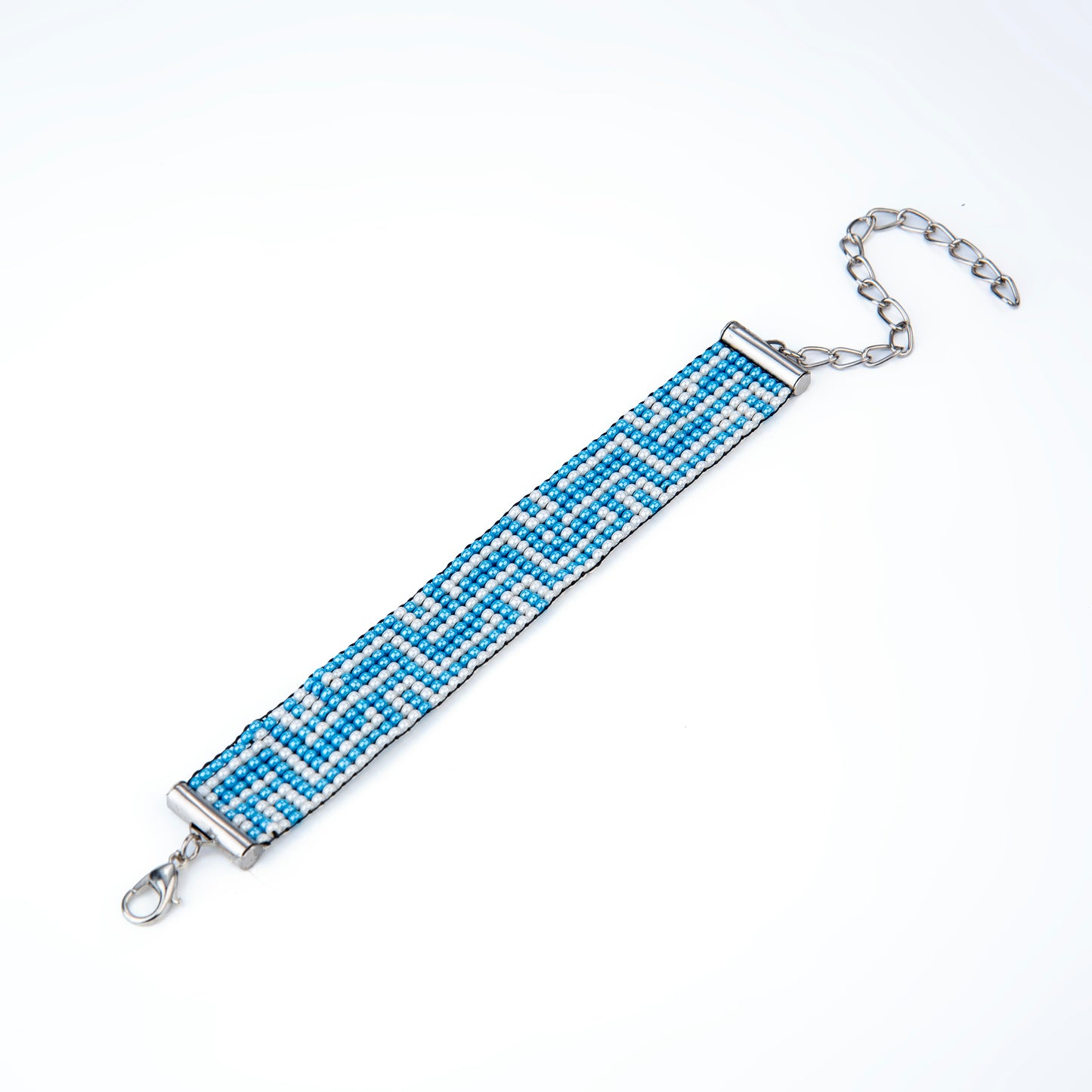 Seafoam Bead Loom Bracelet