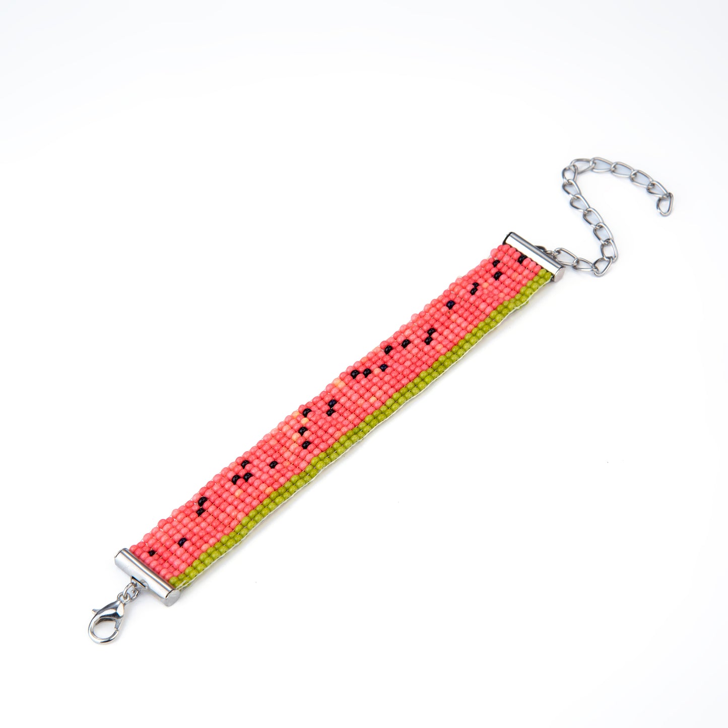 Watermelon Pop Bead Loom Bracelet