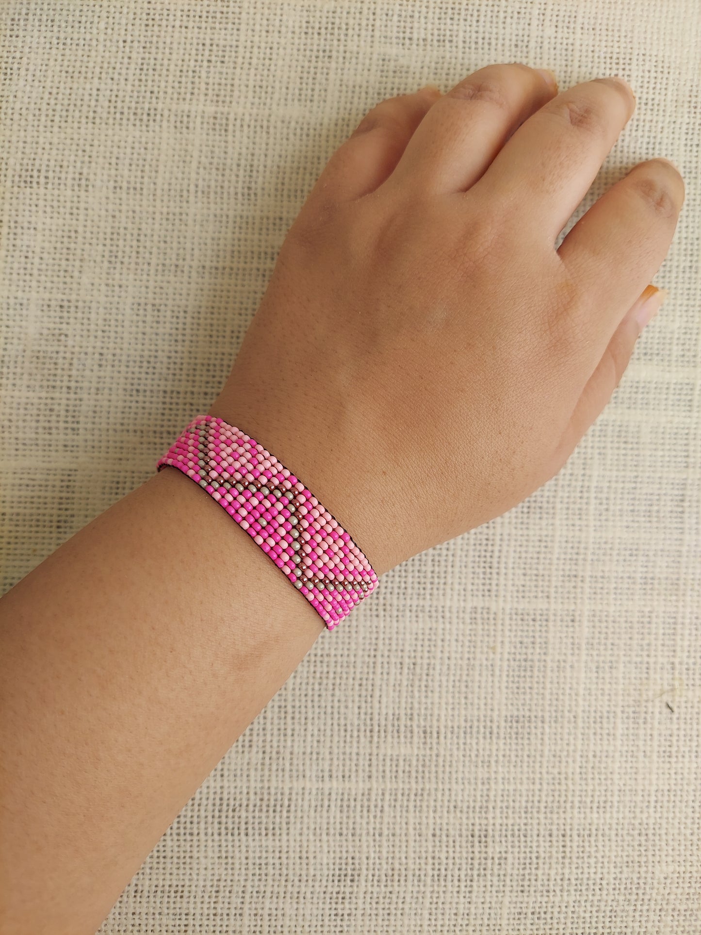 Pink Paradise Bead Loom Bracelet