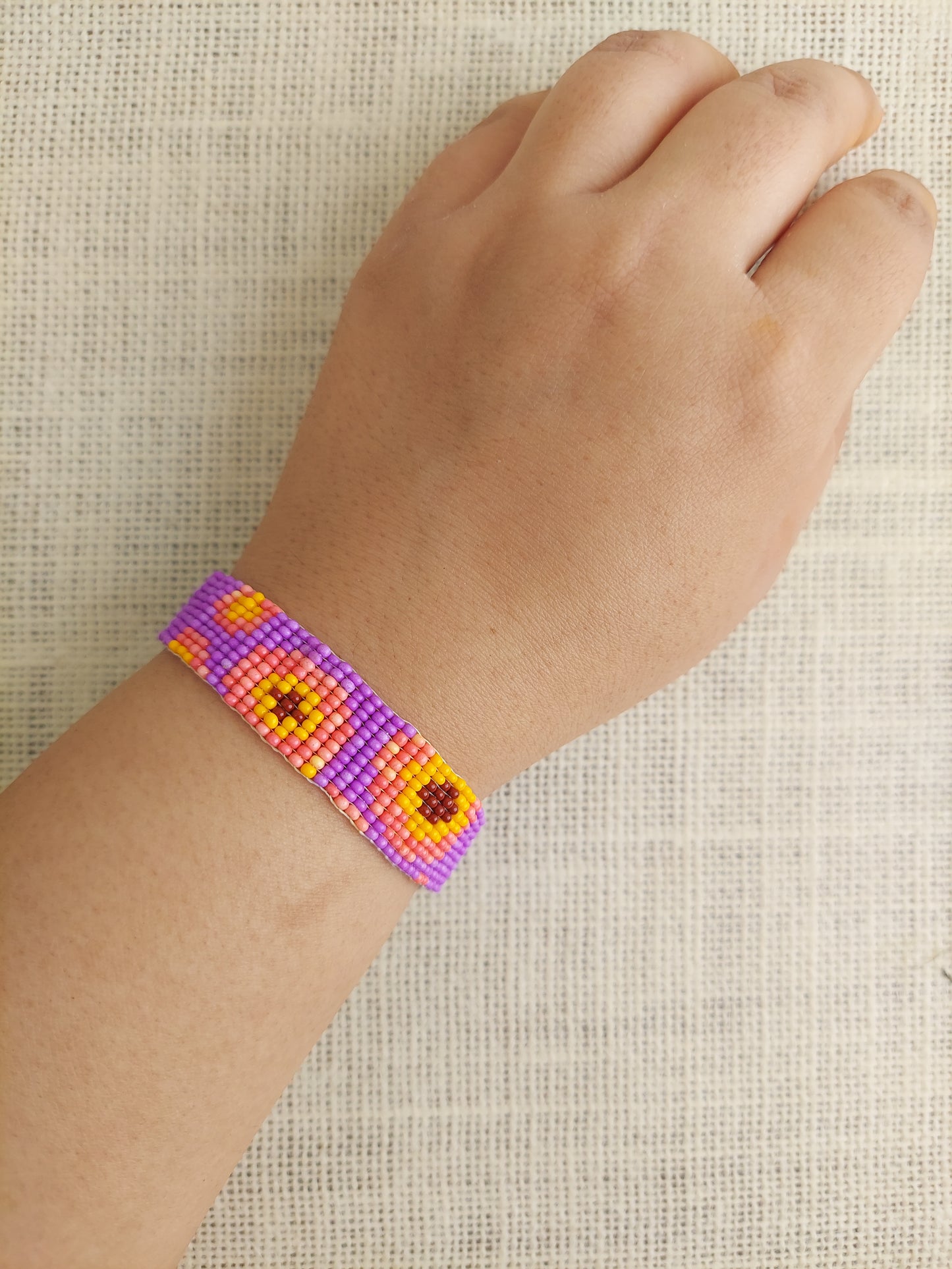 Lilac Blush Bead Loom Bracelet