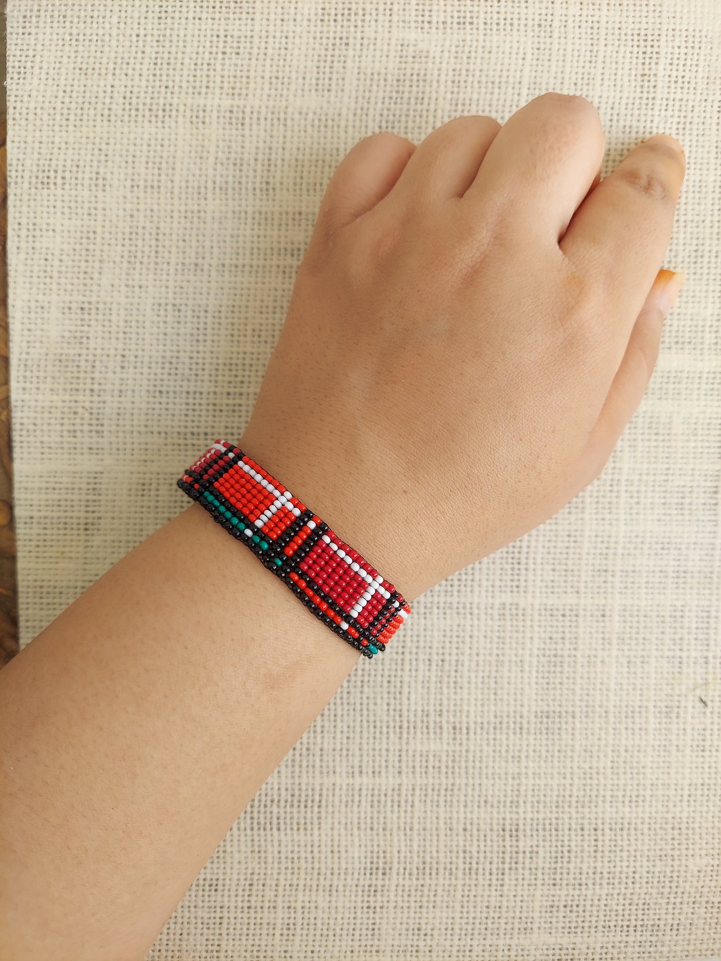 Plaid Bead Loom Bracelet
