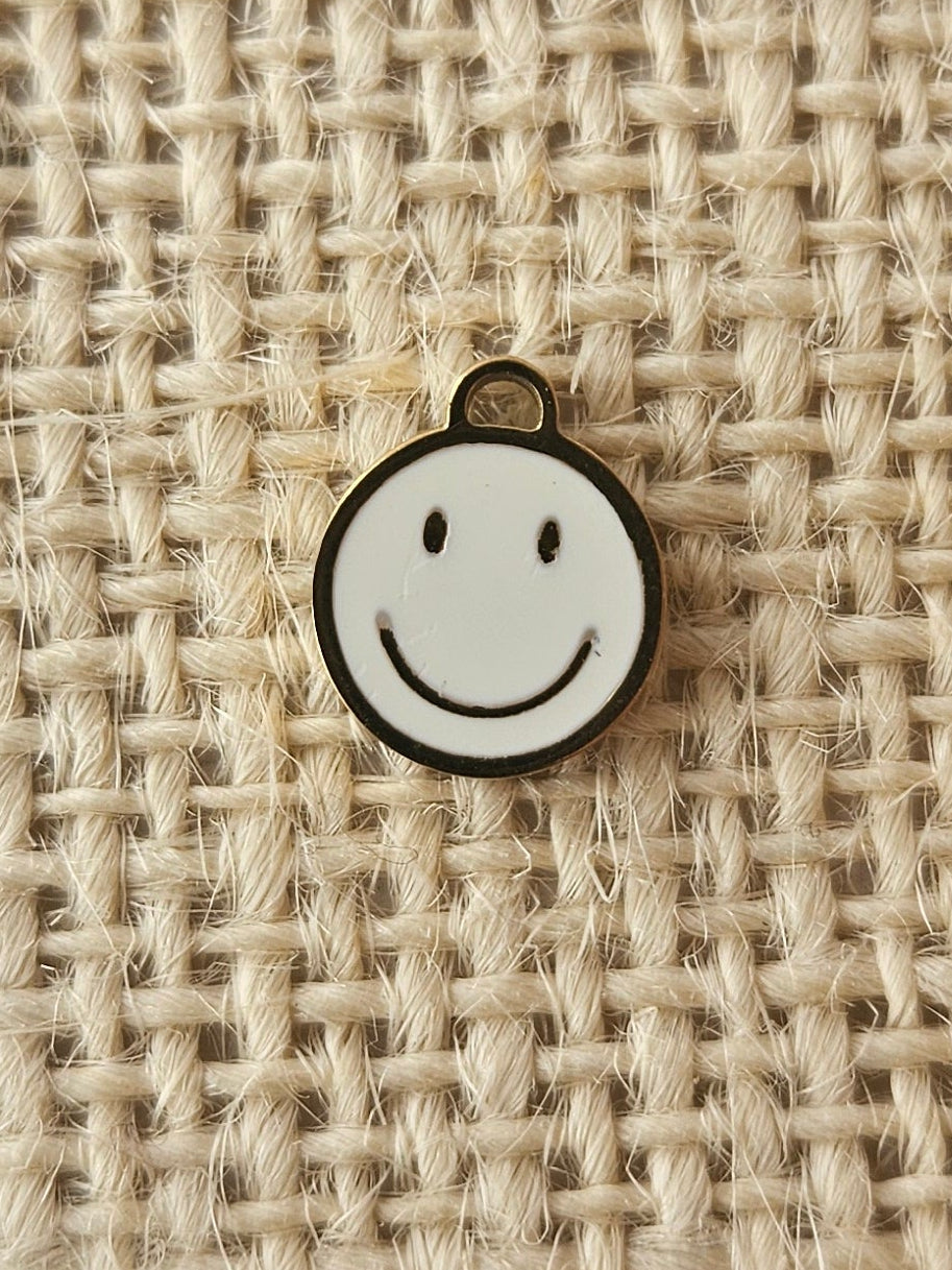 Smiley Brass Charm, Tarnish Resistant