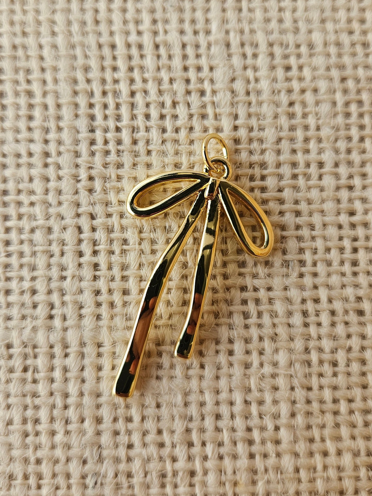 Long Bow Brass Charm, Tarnish Resistant
