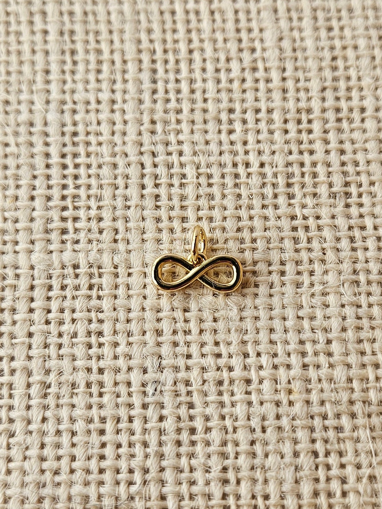 Infinity Brass Charm, Tarnish Resistant