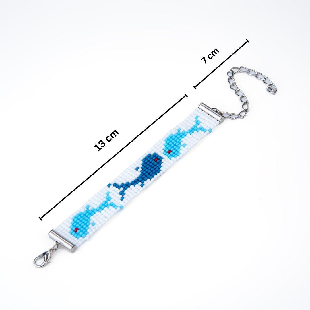 Marine Blues Bead Loom Bracelet