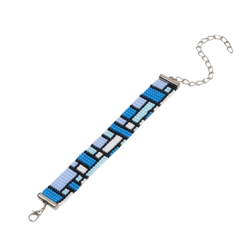 Icy Grids Bead Loom Bracelet
