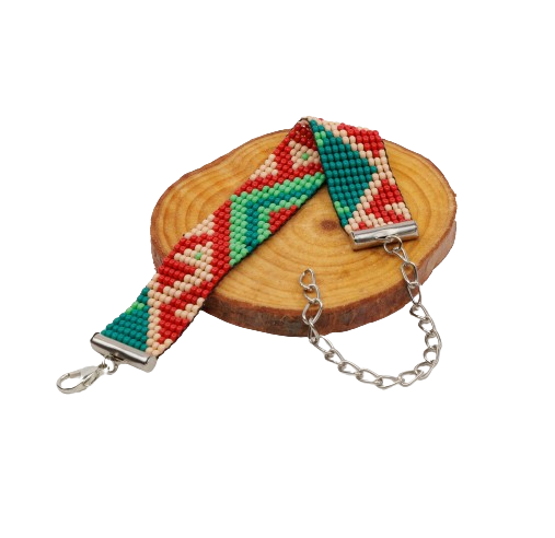 Geometric Brights Bead Loom Bracelet