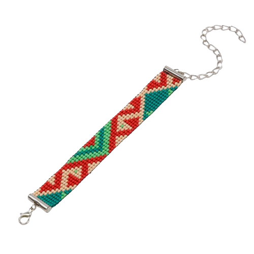 Geometric Brights Bead Loom Bracelet