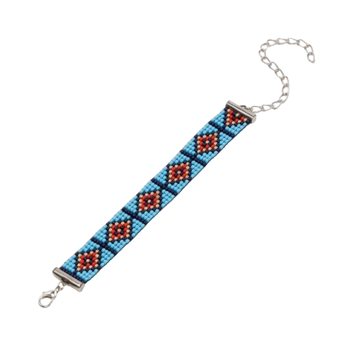 Ruby Glow Bead Loom Bracelet