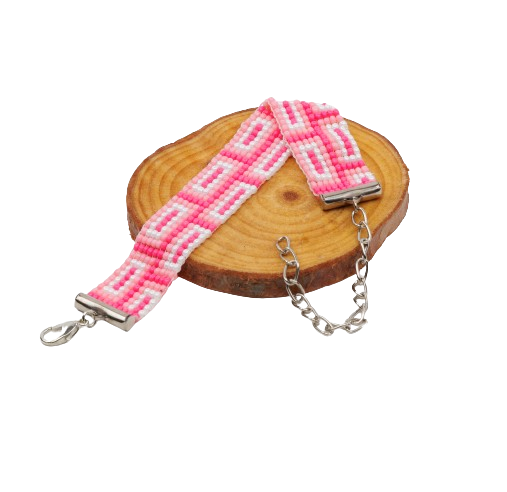 Pink Cloud Cast Bead Loom Bracelet