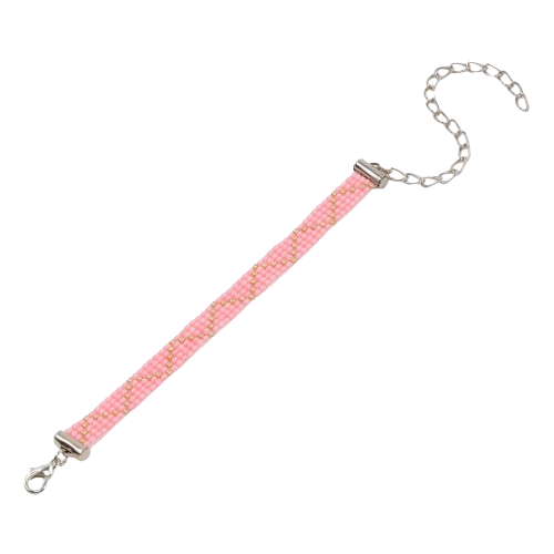 Soft Blush Thin Bead Loom Bracelet