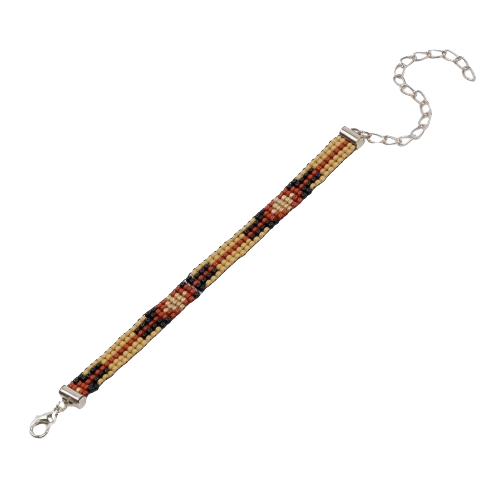 Caramel Cascade Thin Bead Loom Bracelet