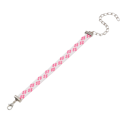 Floral Frost Thin Bead Loom Bracelet