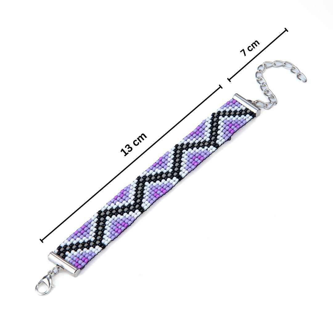 Moonlit Lilac Bead Loom Bracelet