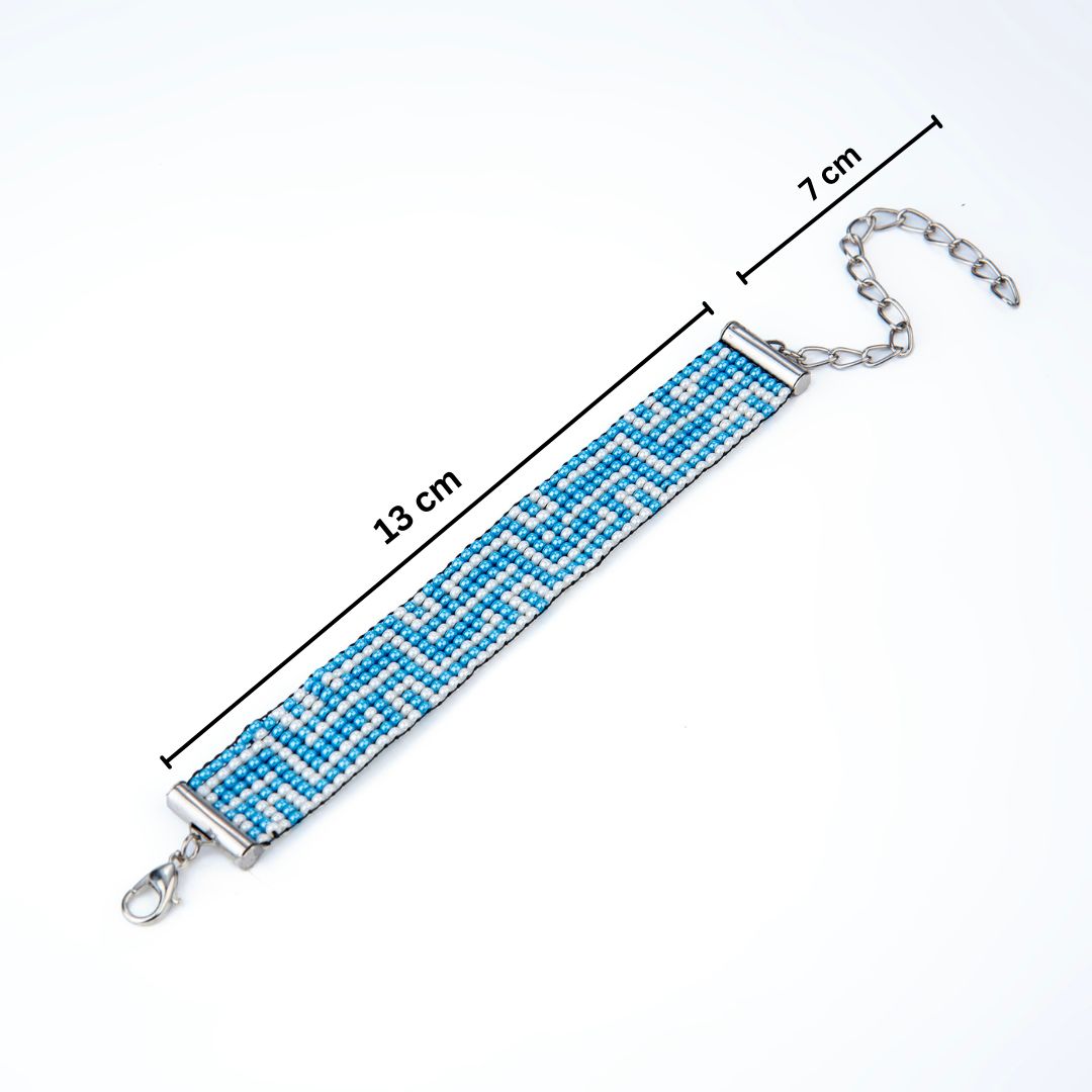 Seafoam Bead Loom Bracelet