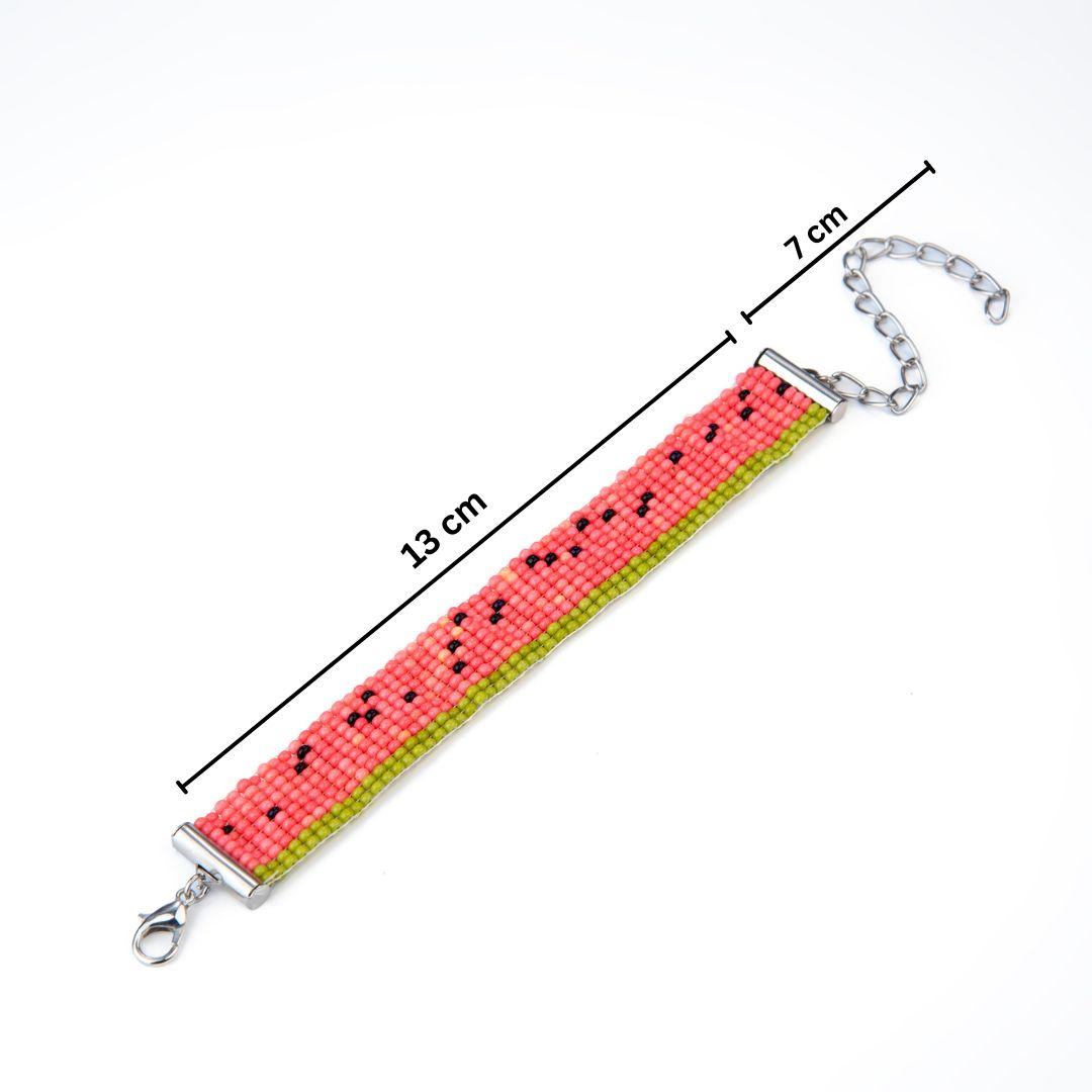 Watermelon Pop Bead Loom Bracelet