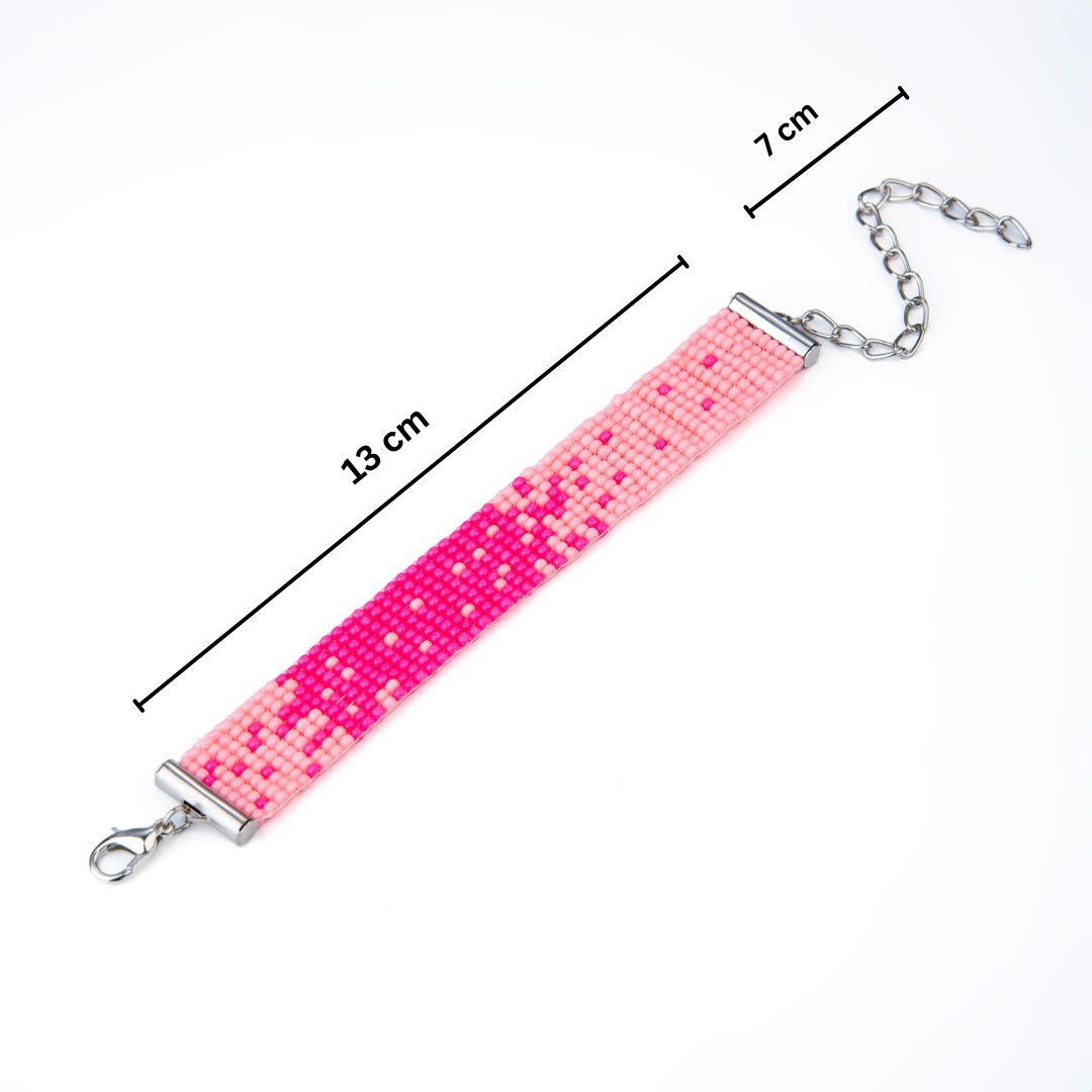 Cherry Blossom Bead Loom Bracelet