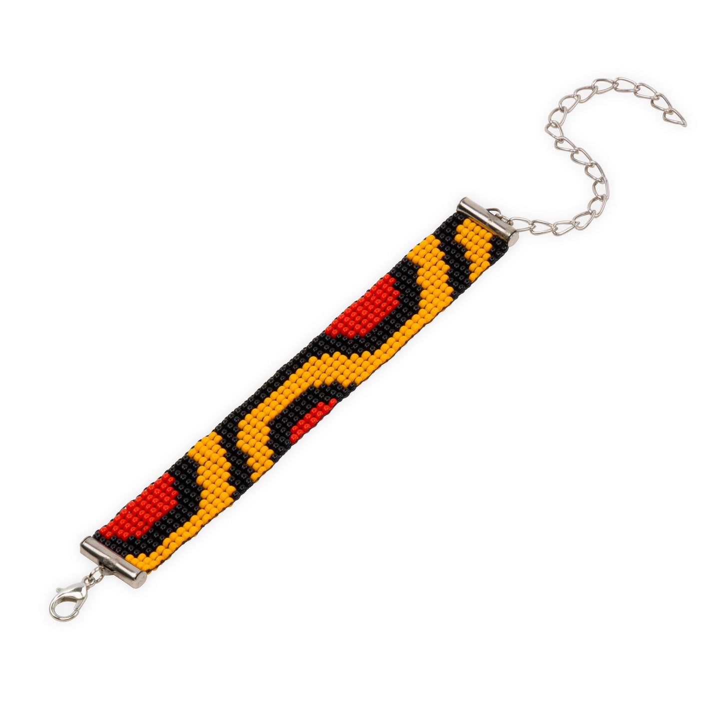 Fiery Glow Bead Loom Bracelet