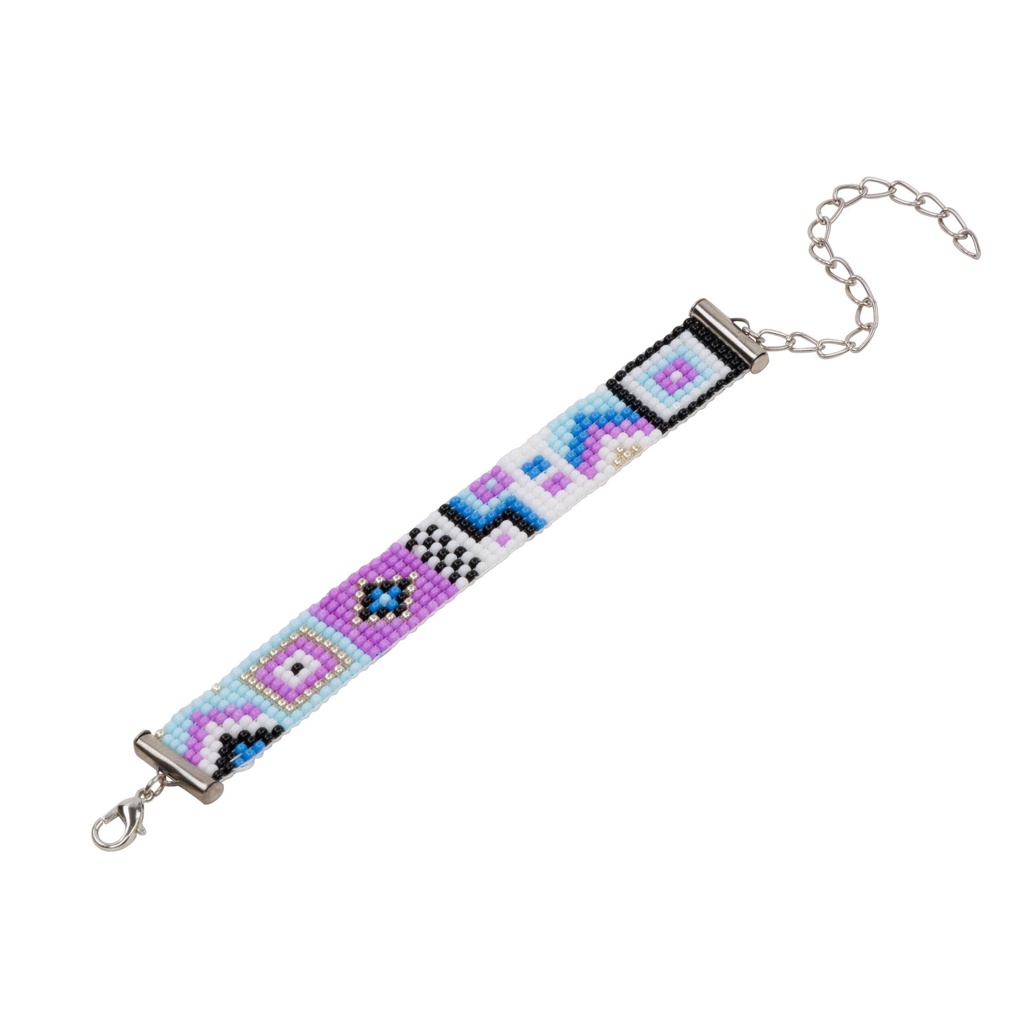 Purple Prism Bead Loom Bracelet