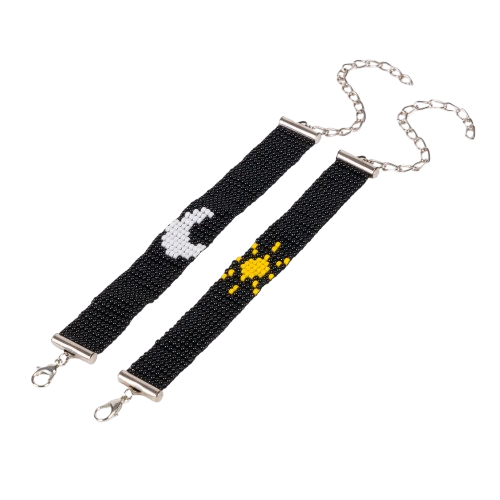 "Sun and Moon" Couple Bracelet- Black
