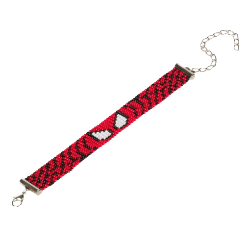 Spiderman Marvel Superhero Bead Loom Bracelet, Web Red