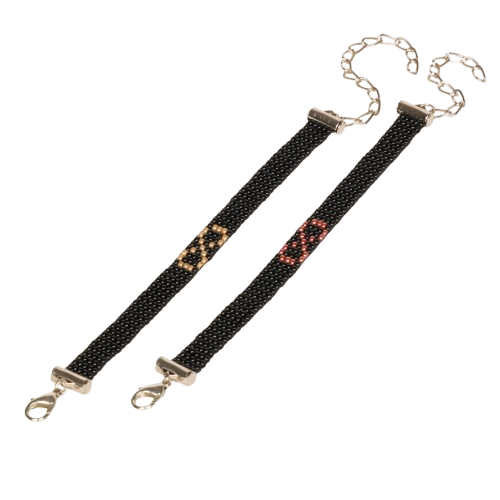 Infinity Bead Loom Bracelet (Pair of 2)- Metallic Pink and Gold