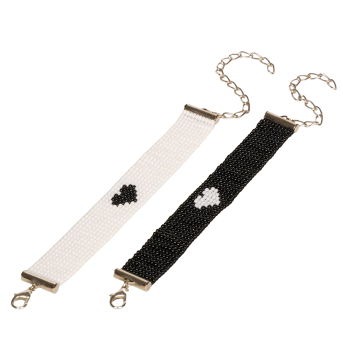 Couple Heart Bead Loom Bracelet