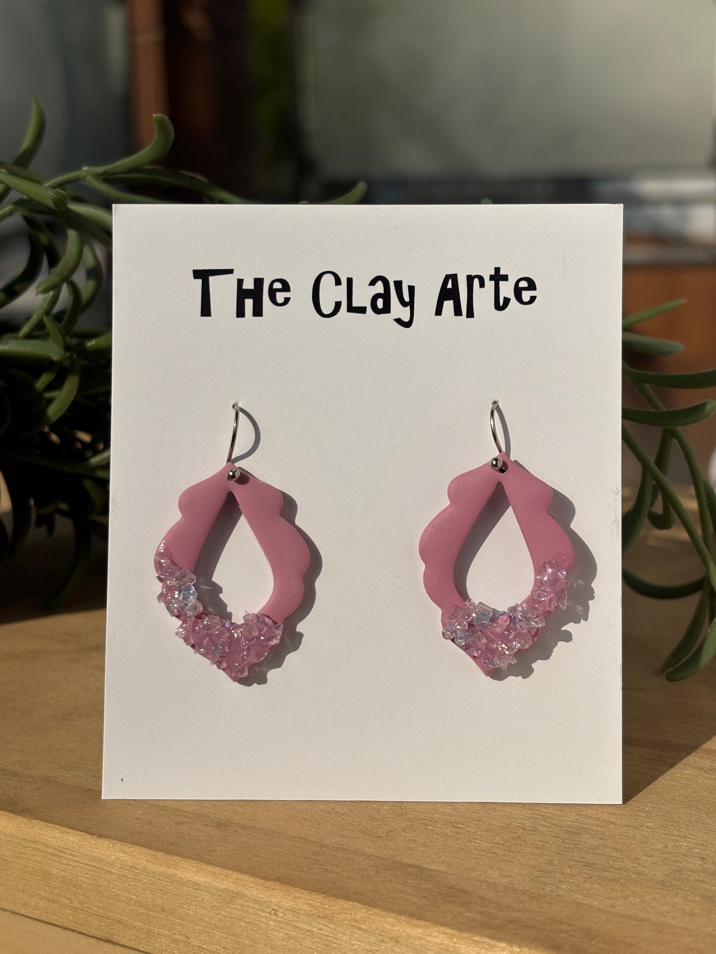 Pink Petal Polymer Clay Earrings