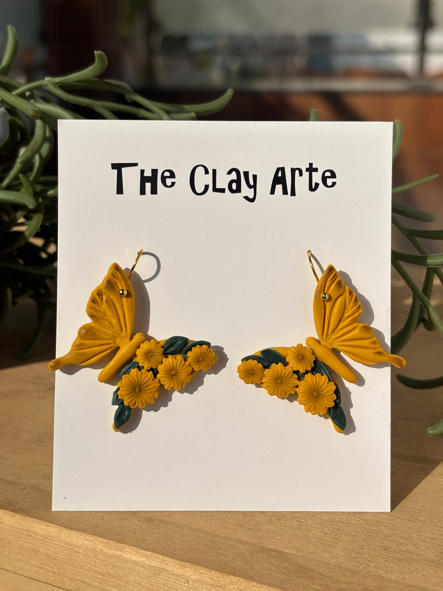 Mitti Mustard Wings Polymer Clay Earrings