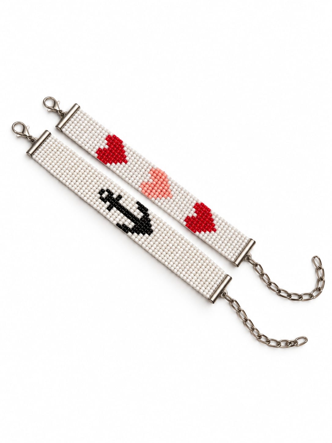 Anchored in Love Couple Bead Loom Bracelet