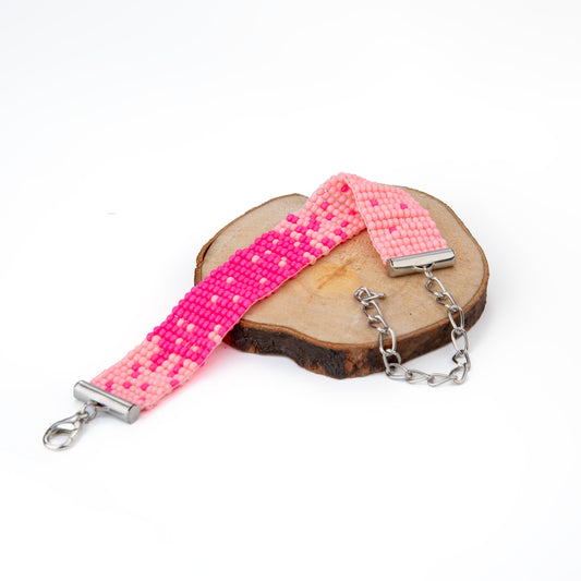 Cherry Blossom Bead Loom Bracelet