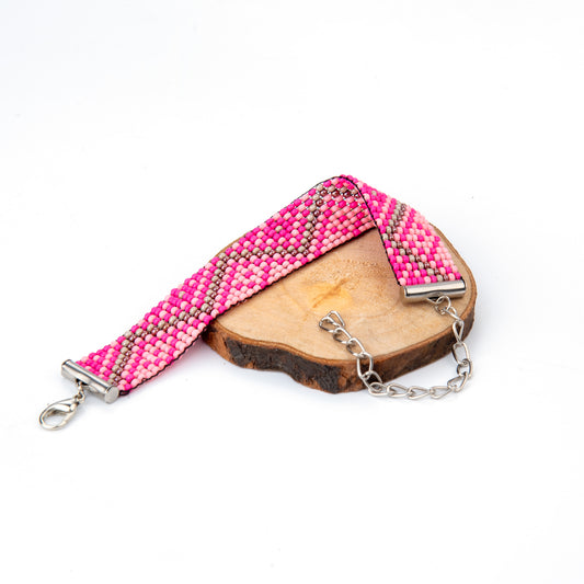 Pink Paradise Bead Loom Bracelet