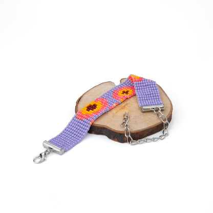 Lilac Blush Bead Loom Bracelet
