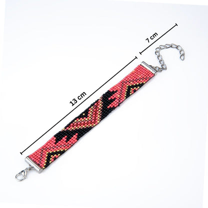 Dusky Pink Bead Loom Bracelet
