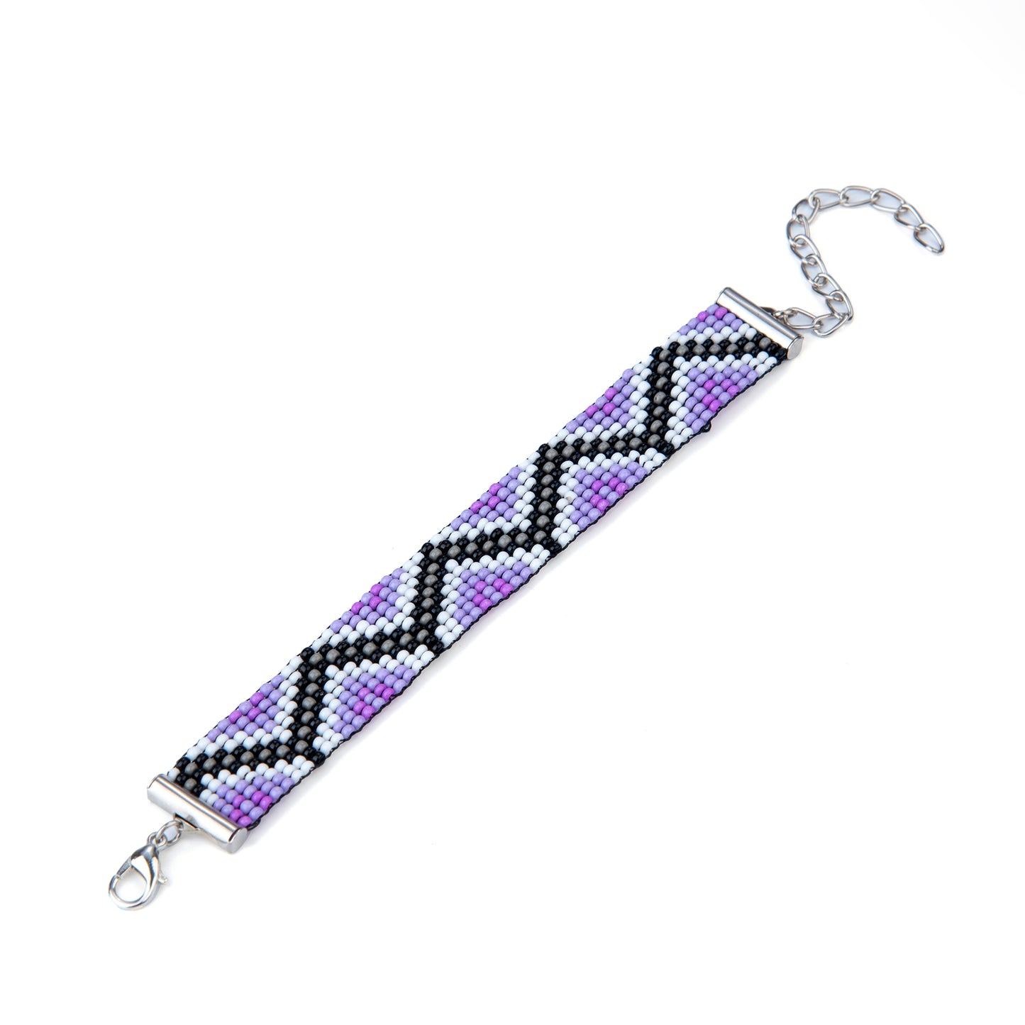 Moonlit Lilac Bead Loom Bracelet