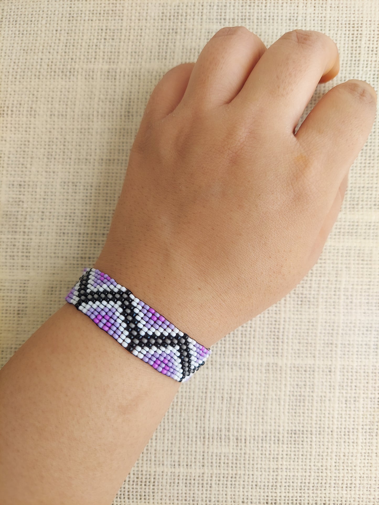 Moonlit Lilac Bead Loom Bracelet