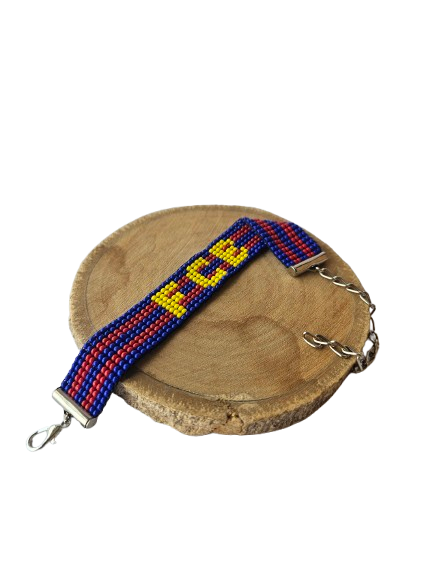 FCB Football Bead Loom Bracelet