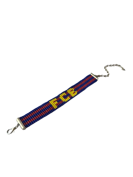 FCB Football Bead Loom Bracelet