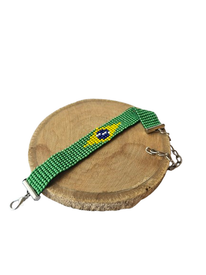 Brazil Football Bead Loom Bracelet
