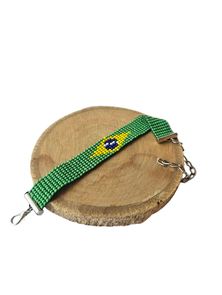 Brazil Football Bead Loom Bracelet