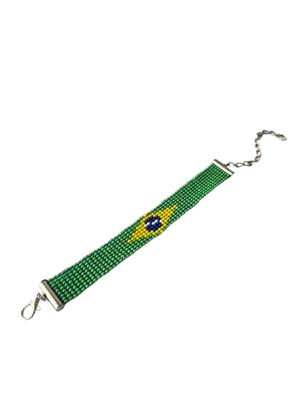 Brazil Football Bead Loom Bracelet