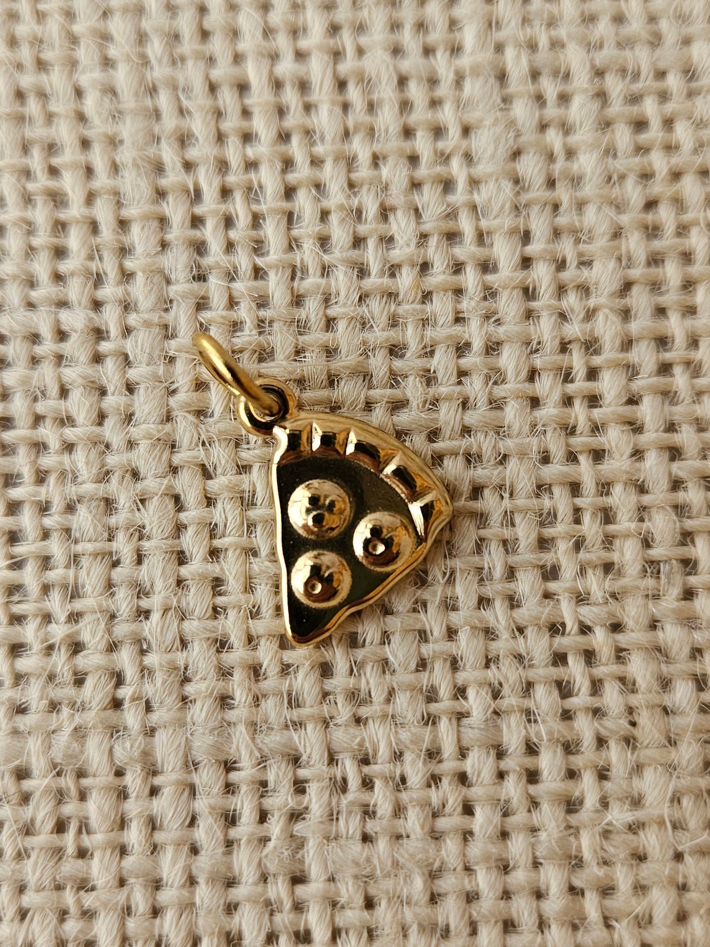 Pizza Brass Charm, Tarnish Resistant