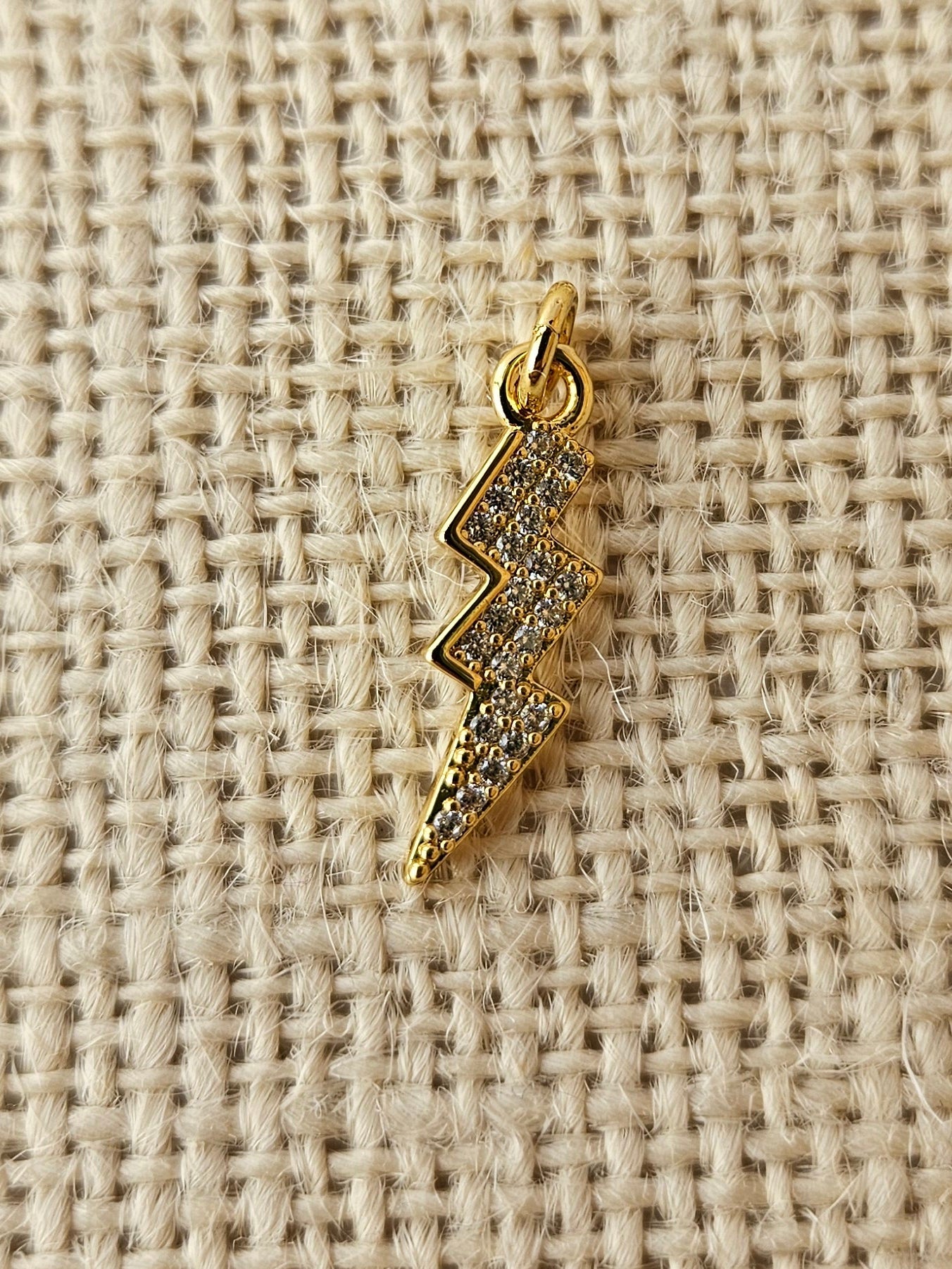 Thunderbolt Brass Charm, Tarnish Resistant
