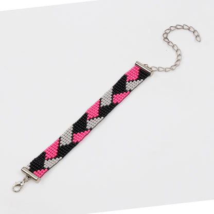 Ash Pink Bead Loom Bracelet