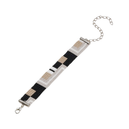 Cookie & Cream Bead Loom Bracelet
