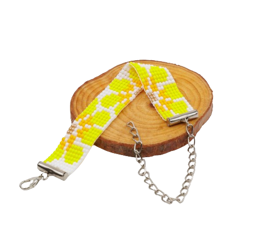 Snowdrop Yellow Bead Loom Bracelet