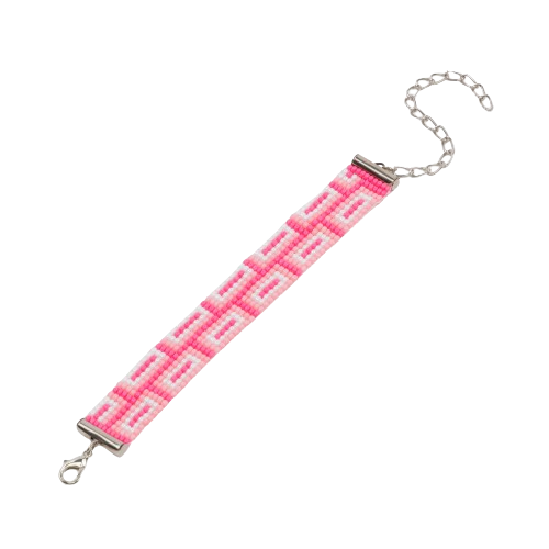 Pink Cloud Cast Bead Loom Bracelet