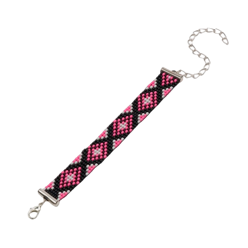 Fuchsia Glow Bead Loom Bracelet
