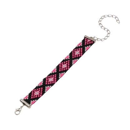 Fuchsia Glow Bead Loom Bracelet