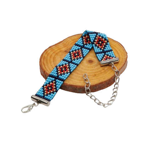 Ruby Glow Bead Loom Bracelet